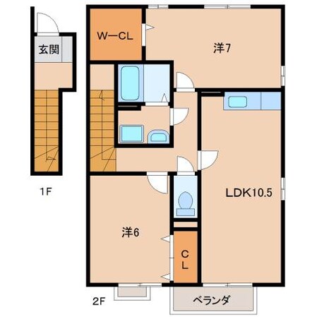 岡崎前駅 徒歩10分 2階の物件間取画像